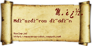 Mészáros Ödön névjegykártya