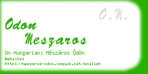 odon meszaros business card