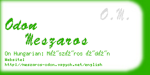 odon meszaros business card